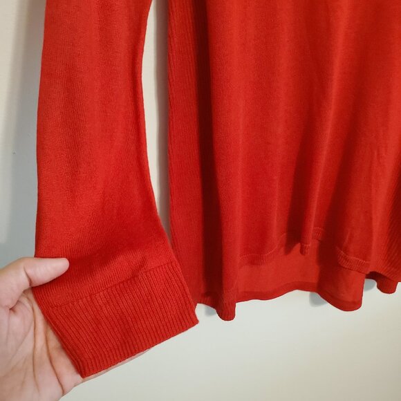 APT 9 Long Tunic Red Sweater with Metallic Threading Large - Picture 4 of 16